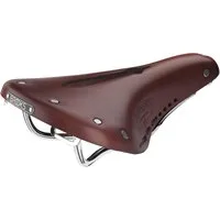 Brooks England B17 Carved Short Female Saddle with Steel Rails - Brown